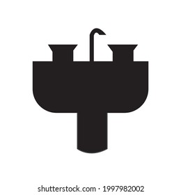 Sink unit icon. Line, solid and filled outline colorful version, outline and filled vector sign. Washbasin symbol, logo illustration. Different style icons set