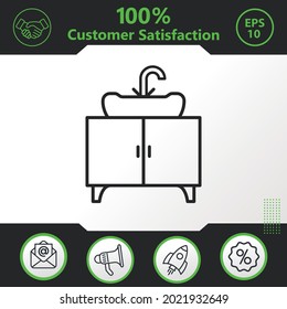 Sink unit vector icon graphic elements for your work - Modern design