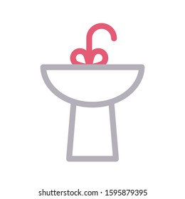 sink vector color line icon 
