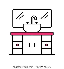 Sink Vector Filled outline illustration style icon. EPS 10 file 