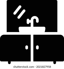 sink vector illustration isolated on a transparent background . glyph vector icons for concept or web graphics.