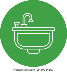 Sink Vector Line icon Design