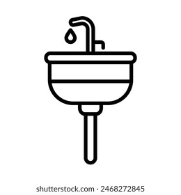 Sink Vector Line Icon Design