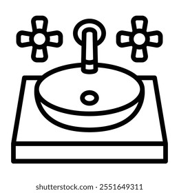 Sink Vector Line Icon Design