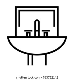 Sink vector outline icon