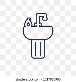 Sink vector outline icon isolated on transparent background, high quality linear Sink transparency concept can be used web and mobile