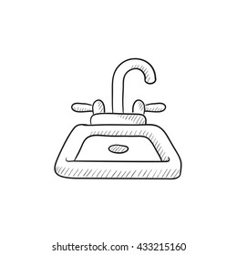 Sink vector sketch icon isolated on background. Hand drawn Sink icon. Sink sketch icon for infographic, website or app.