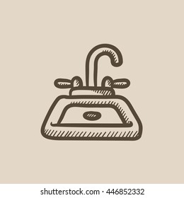 Sink vector sketch icon isolated on background. Hand drawn Sink icon. Sink sketch icon for infographic, website or app.