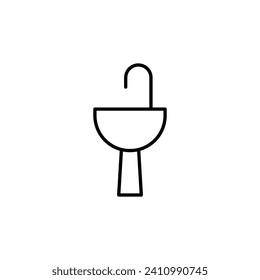 Sink Vector Symbol. Suitable for books, stores, shops. Editable stroke in minimalistic outline style. Symbol for design 