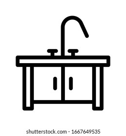 sink vector thin line icon 