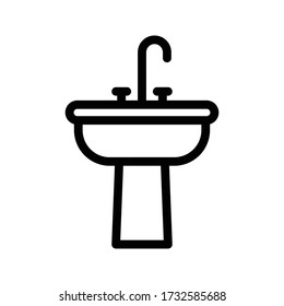 Sink Vector Thin Line Icon 