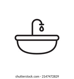 Sink, Wash Basin Icon Logo Design Vector Template Illustration