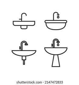 Sink, Wash Basin Icon Logo Design Vector Template Illustration