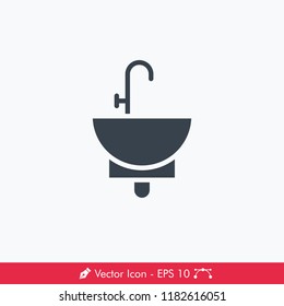 Sink (Washbasin) Icon / Vector