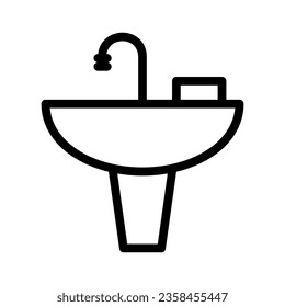 sink, washbasin, washbowl, washstand, washing stand  Icon Logo Design Vector Template Illustration