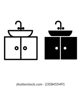 lavabo, lavabo, lavabo, soporte de lavado Icono Icono Diseño Plantilla Vector Ilustración