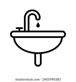 Sink washing icon standing on transparent background