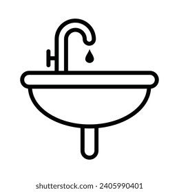 Sink washing icon standing on transparent background