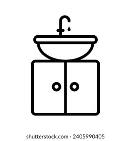 Sink washing icon standing on transparent background