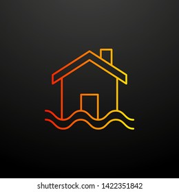 sinking house nolan icon. Elements of insurance set. Simple icon for websites, web design, mobile app, info graphics