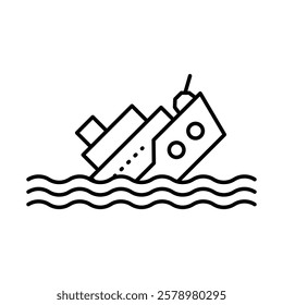 Sinking Icon Black and white logo