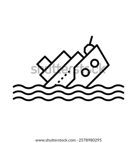 Sinking Icon Black and white logo