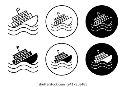 sinking icon sign set in outline style graphics design