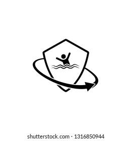 sinking insurance. Element of insurance in shield icon. Premium quality graphic design icon. Signs and symbols collection icon for websites, web design, mobile app