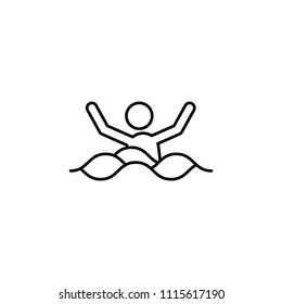sinking person line icon. Element of insurance sign for mobile concept and web apps. Thin line sinking person icon can be used for web and mobile. Premium icon on white background