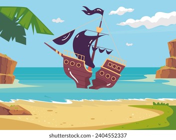 Sinking ship accident insurance wreck boat concept. Vector flat graphic design illustration