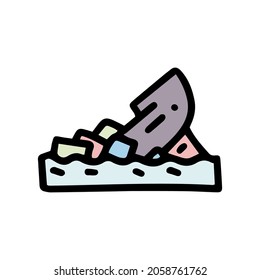 Sinking Ship Color Vector Doodle Simple Icon