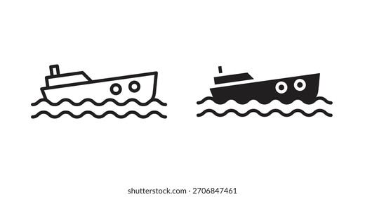 Símbolo de icono de barco hundido para logotipos, Web, diseños de App.