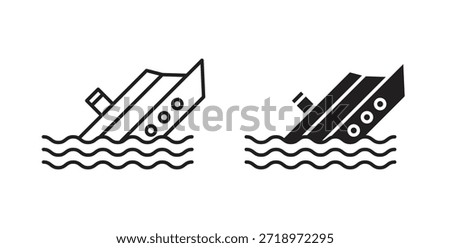 Sinking ship icon. Symbol, logo illustration. graphic icon set
