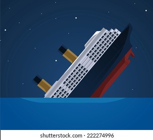Sinking ship illustration