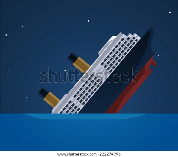 Sinking Ship Illustration Stock Vektorgrafik Lizenzfrei
