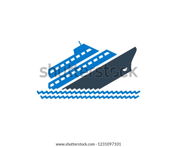 Sinking Ship Marine Design Stock Vektorgrafik Lizenzfrei
