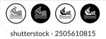 Sinking ship vector icon set black filled and outlined style.