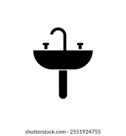 Sinks ícone de equipamento doméstico, vetor plana preto simples ilustração para web e app..eps