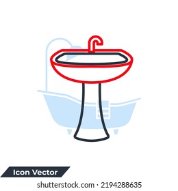 sinks icon logo vector illustration. bathroom sink symbol template for graphic and web design collection