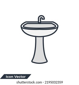 sinks icon logo vector illustration. bathroom sink symbol template for graphic and web design collection