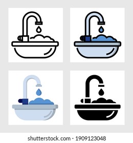 Sinks icon vector design in filled, thin line, outline and flat style.