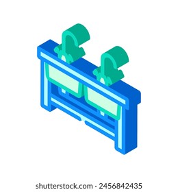 Vector isométrico de los lavabos de los equipos de los restaurantes. símbolo aislado de la ilustración