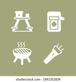 sinner table and medical kit with the some cooking stuff icon logo with solid stroke style vector. great for use web, mobile app, pattern, design etc.