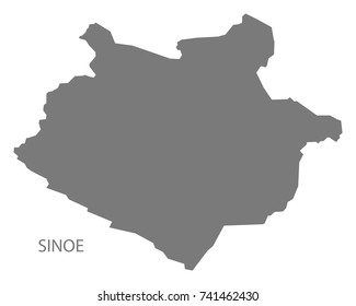 Sinoe county map of Liberia grey illustration silhouette shape