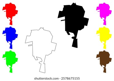 Sinop city (Federative Republic of Brazil, Mato Grosso state) map vector illustration, scribble sketch Sinop map