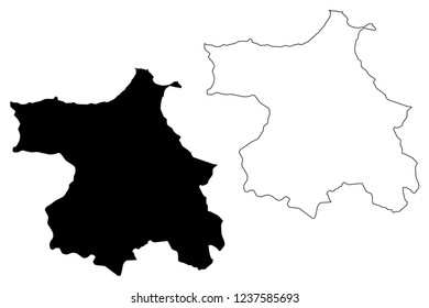 Sinop (Provinces of the Republic of Turkey) map vector illustration, scribble sketch Sinop ili map