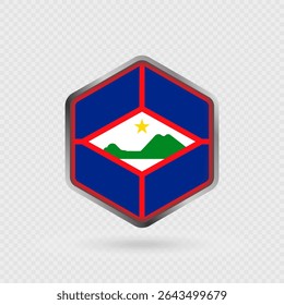 Sint Eustatius Flag Symbol in Hexagon Form.