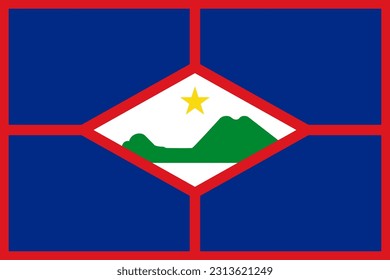 Bandera de San Eustaquio, colores oficiales y proporción. Ilustración vectorial.