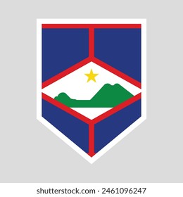 Sint Eustatius Flag in Shield Shape