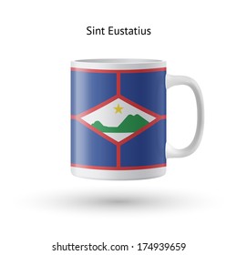 Sint Eustatius flag souvenir mug isolated on white background. Vector illustration.